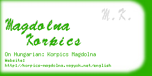 magdolna korpics business card